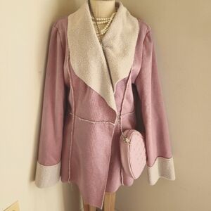 PRETTY IN PINK WASHABLE FAUX SUEDE LIGHTWEIGHT JACKET